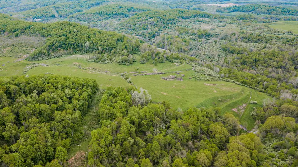 Aerial view across the valley